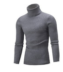 Men's sweater pullover knit casual retro twisted flower turtleneck-13