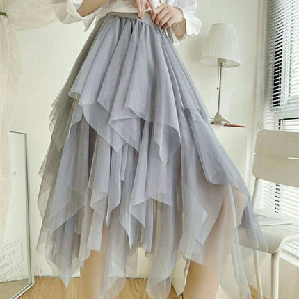 Women's skirt trapeze in Tulle elegant high-end degraded