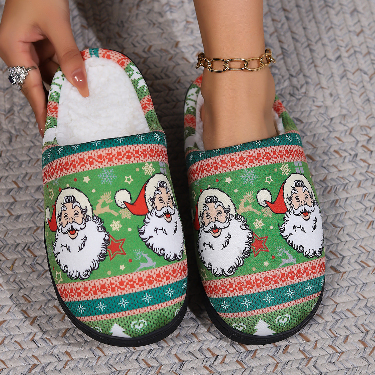 Women's slippers Christmas printed elegant