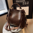 Women's tote bag leather large capacity retro elegant crossbody-1