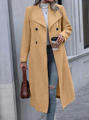 Women's Elegant Woolen Coat Long Slim Fit Warm-2