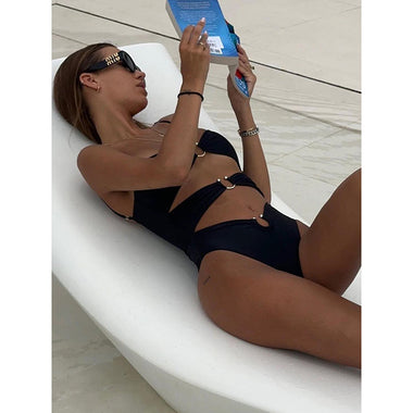 Women's swimwear one-piece monokini  elegant openwork backless