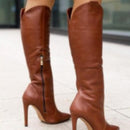 Women's boots mid-calf suede elegant, stiletto heels with fashionable side zipper