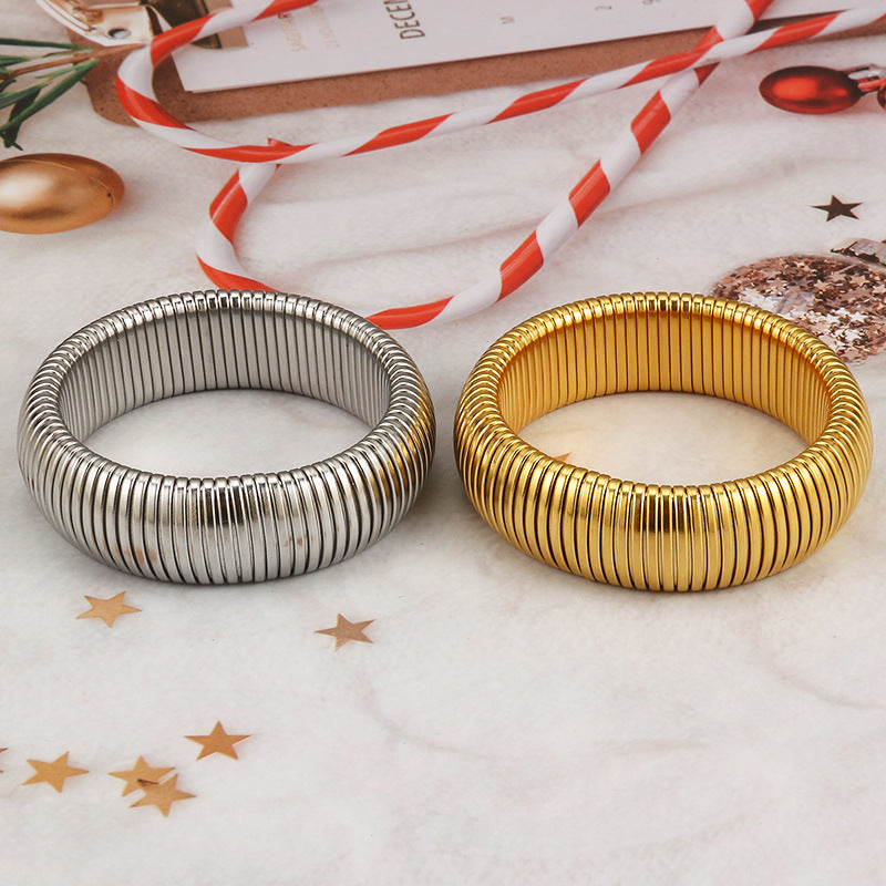 Women's bracelets in titanium steel does not fade high quality elastic