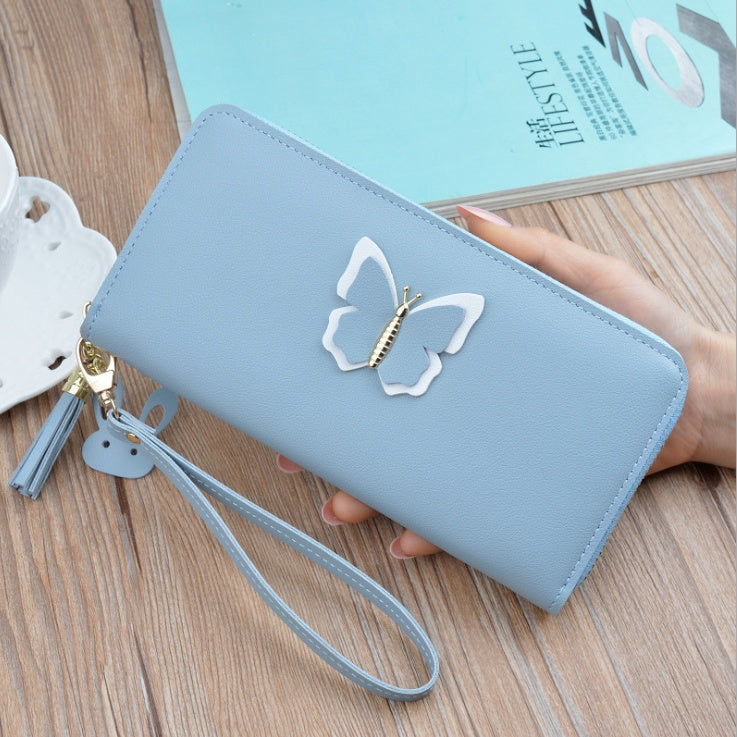 Women's long wallet PU leather elegant Zipped Coin Purse