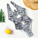 Women's swimwear one-piece elegant snake print