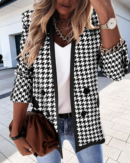Women's blazer long sleeve sequin shiny elegant, office jacket buttoned