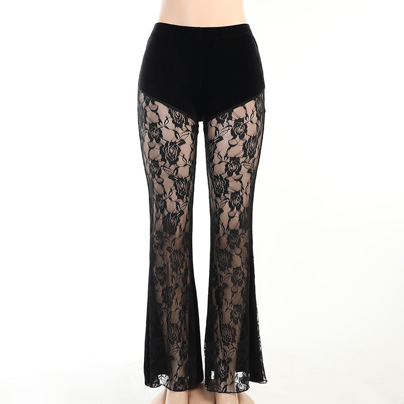 Women's pants in lace commuter pure mesh elegant, sexy, summer, casual