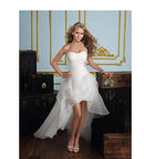 Women’s Elegant Long Wedding Dress Front Short Bridal Gown