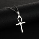 Necklace elegant cross pendant stainless steel unisex