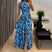 New Dress Exposed Back, Asymétrique Épaule Dénudée, Printed Maxi, Sexy