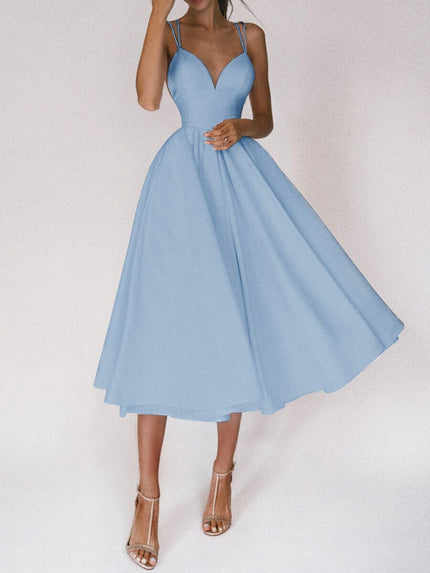 Elegant Sweetheart Neck Cocktail Dress Women Sexy Spaghetti Straps
