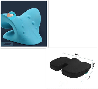 Memory foam lumbar and back support cushion