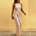 Women's Jumpsuit Party sexy Sequin Sleeveless Wide Leg Wear