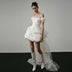 Short Wedding Dress Satin Draped Elegant Off Shoulder Bridal Gown