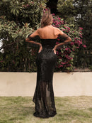 Women's dress  prom elegant, sexy, sequins and off the shoulder