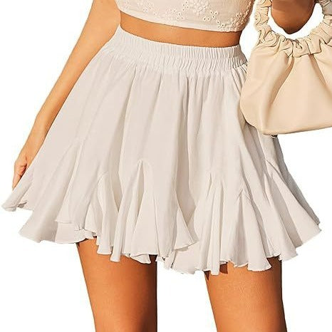 Woman's Min skirt fluid bohemian ruffled elegant pleated