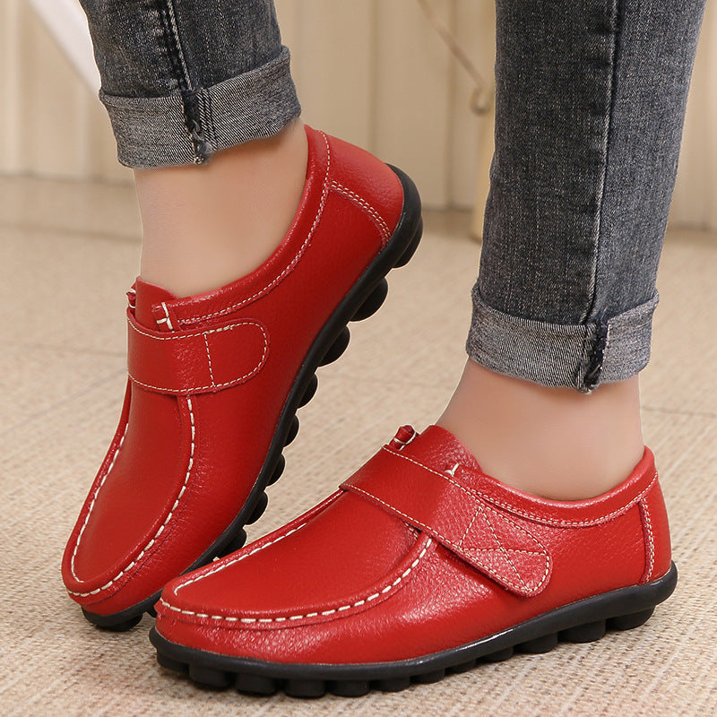 Women's Shoes flat leather warm loafers elegant, casual winter