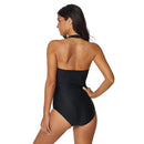 Women's swimsuit one-piece elegant backless striped
