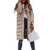 Women's coats mid-length winter warm hoodie long sleeves buttoning