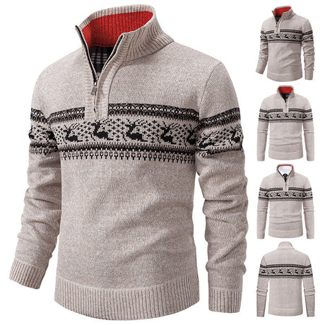 Men's Knitwear Sweater Elegant Plus Size Zipper Loose Fit Autumn Winter