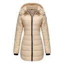 Women's jacket padded waterproof cotton hooded long sleeves zipper