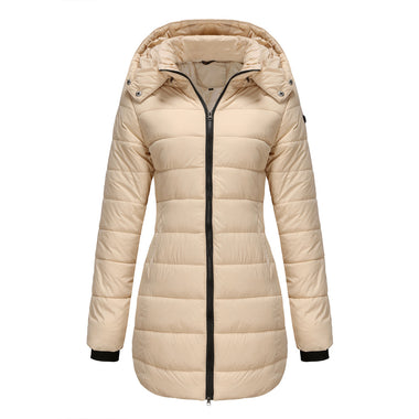 Women's jacket padded waterproof cotton hooded long sleeves zipper