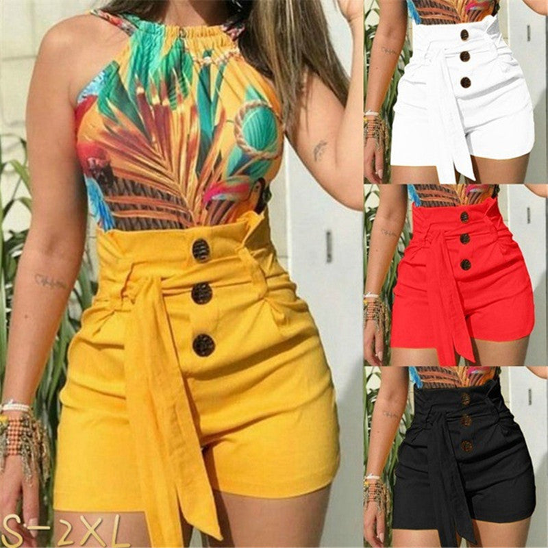 New shorts for women, high waist with belt, sexy beach shorts
