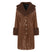 Women's coat leather fur collar elegant zipper polyurethane jacket