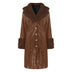 Women's coat leather fur collar elegant zipper polyurethane jacket