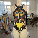 Women's swimwear one-piece elegant ethnic print-4