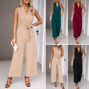 Women's Jumpsuit Elegant V Neck Sleeveless Wide Leg Long Party Work
