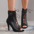 Women's Boots Elegant High Heels Stiletto Dancing Sexy Open Toe Fashion-4