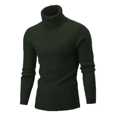 Comprar verde-oscuro Suéter de punto informal retro con flores retorcidas cuello alto