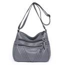 Women's crossbody soft leather elegant multi-pocket casual shoulder bag