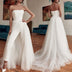 Wedding Jumpsuit Elegant Strapless Backless Satin Tulle Skirt
