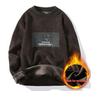 Men’s Knitted Sweater Pullover  Plus Fleece Thick Warm Winter-5
