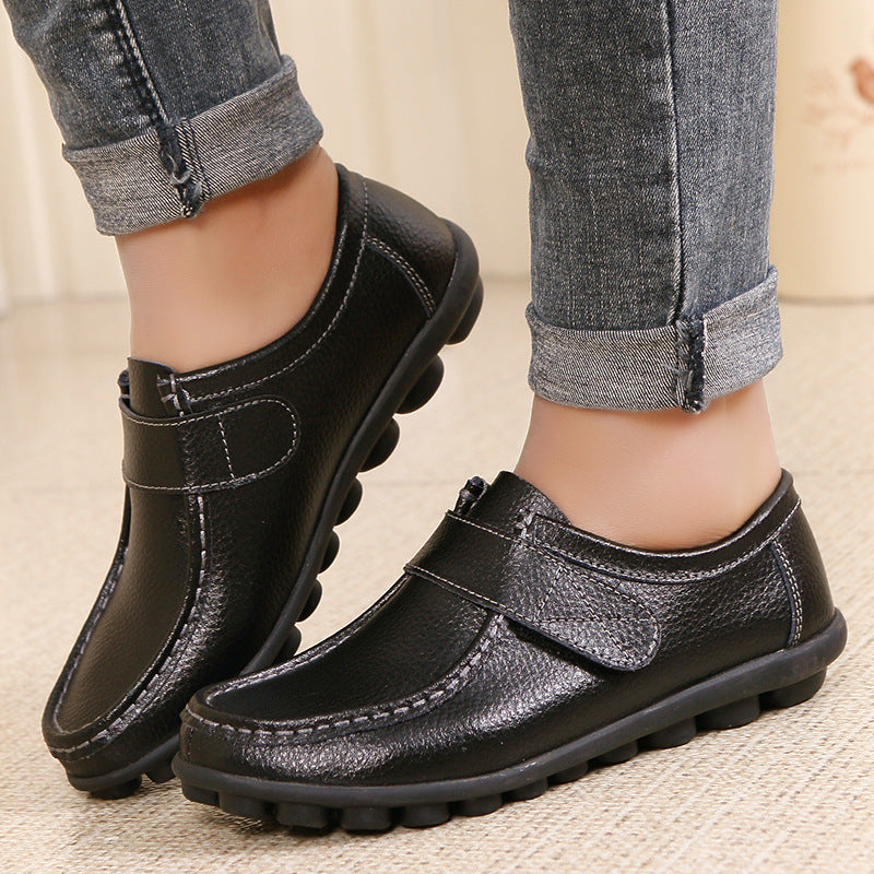 Women's Shoes flat leather warm loafers elegant, casual winter