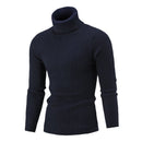 Men's sweater pullover knit casual retro twisted flower turtleneck-12