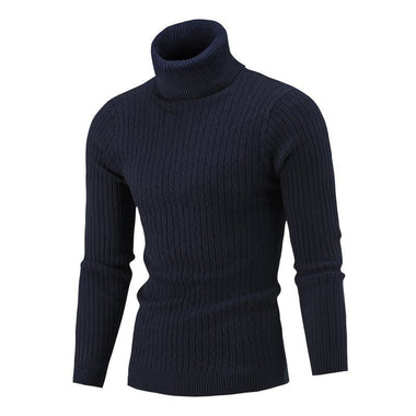 Comprar azul-marino Suéter de punto informal retro con flores retorcidas cuello alto
