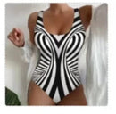 Women's swimsuit one-piece elegant striped printed