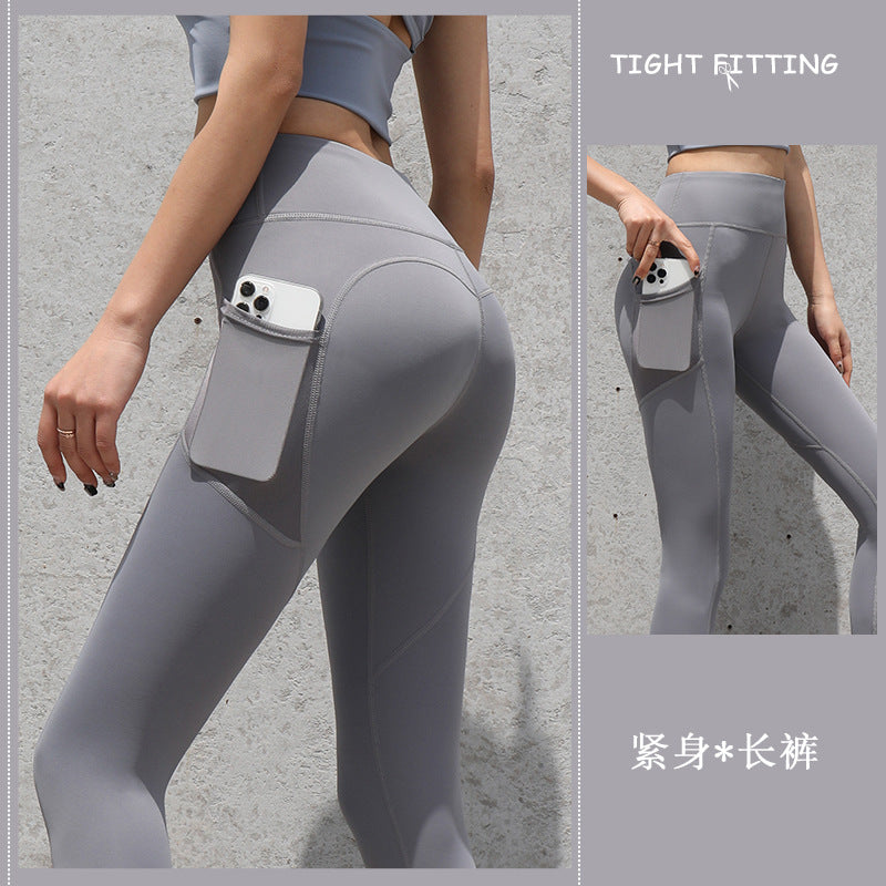 High Waist Gym Yoga Leggings with Pockets, Perfect for Running, Fitness
