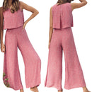 Women's Jumpsuit Elegant Flowy Sleeveless High Waist Wide Leg Printed