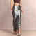 Women's maxi skirt  satin  elegant high waisted side slit