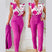 Women's Set Two Piece Pants Floral Top Halter High Waist 