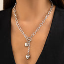 Women's Necklace thick with shiny lock and key pendant accessories