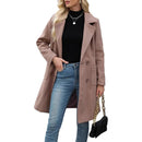 Women’s Coat Elegant Slim-Fit Mid-Length Double-Breasted Turn-Down Collar-6