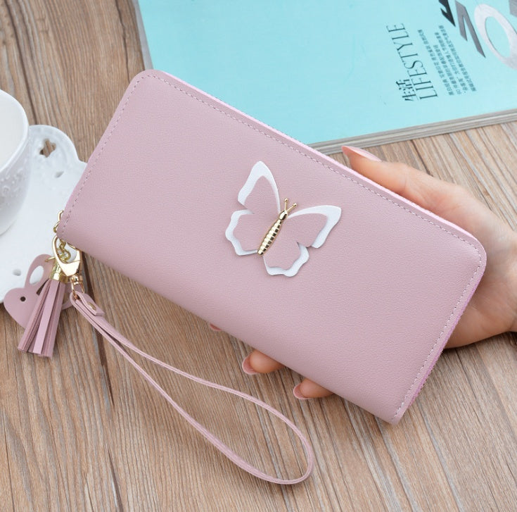 Women's long wallet PU leather elegant Zipped Coin Purse