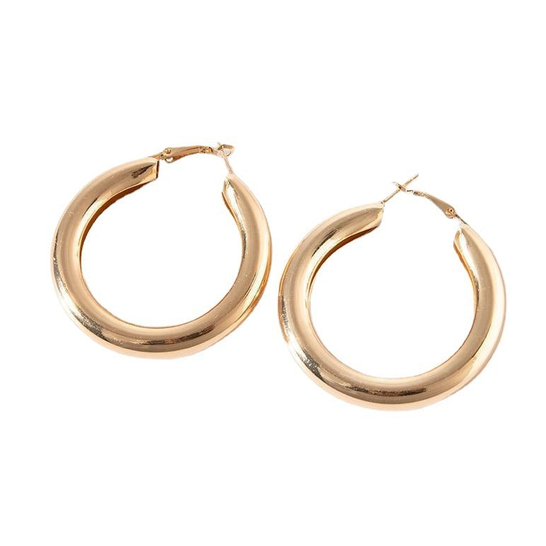 Boucles d'oreilles pour femmes grand cercle élégant décontracté minimaliste