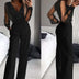 Women's Wedding Jumpsuit Elegant Shiny Party Mesh V Neck Slim